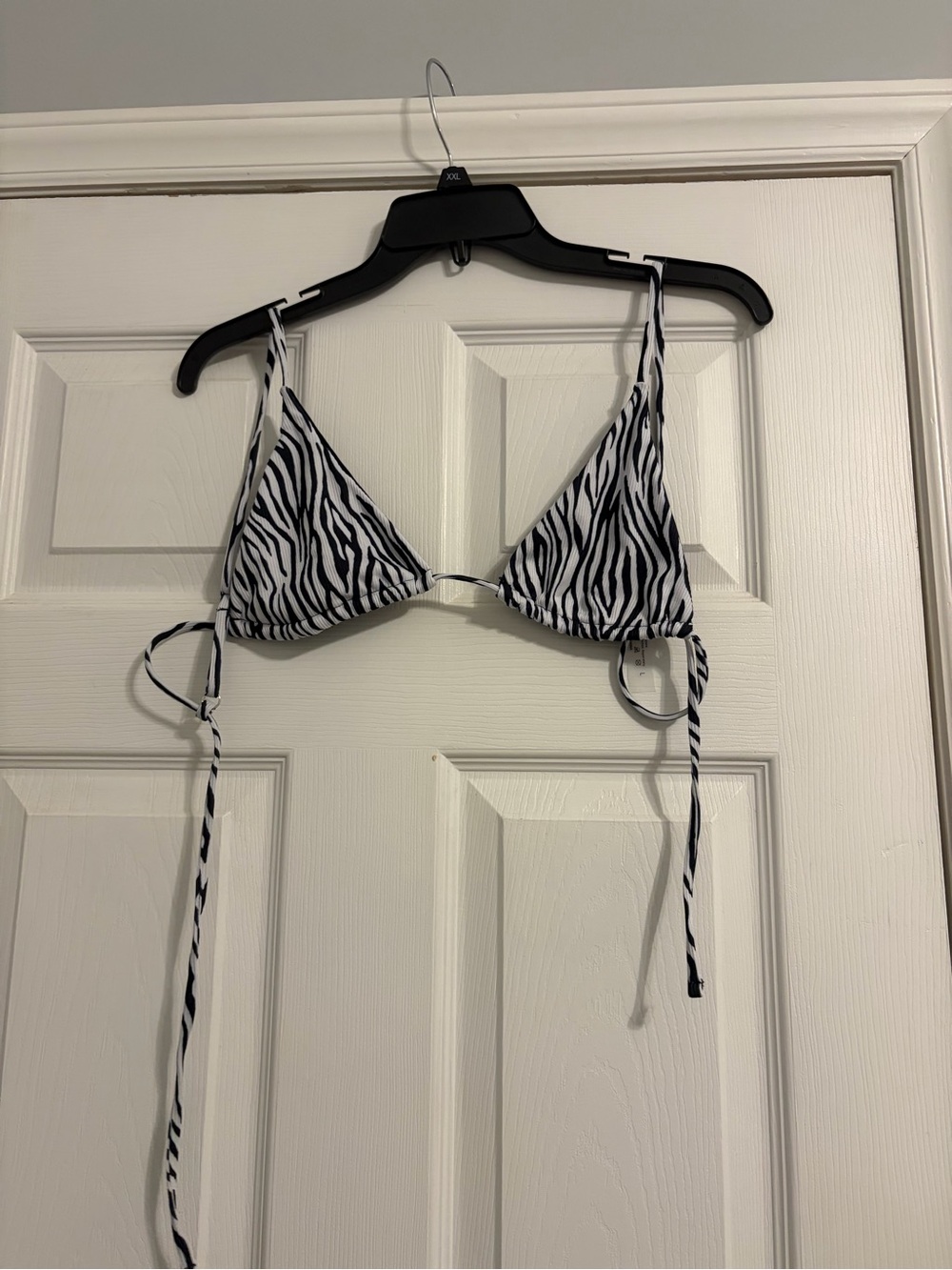 SHEIN Black and White Zebra Print Triangle Bikini Top and bottoms